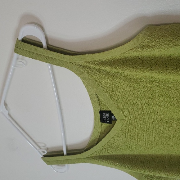 Eileen Fisher Sweater Knit Tank Top Size Large  Italian Yarn 100% Wool Green - Picture 2 of 7